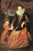 Dyck, Anthony van Susanna Fourment and her Daughter oil